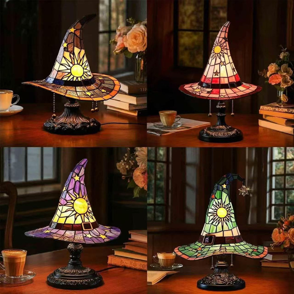Witch Hat Lamp LED USB Night Light Magic Resin Ornament