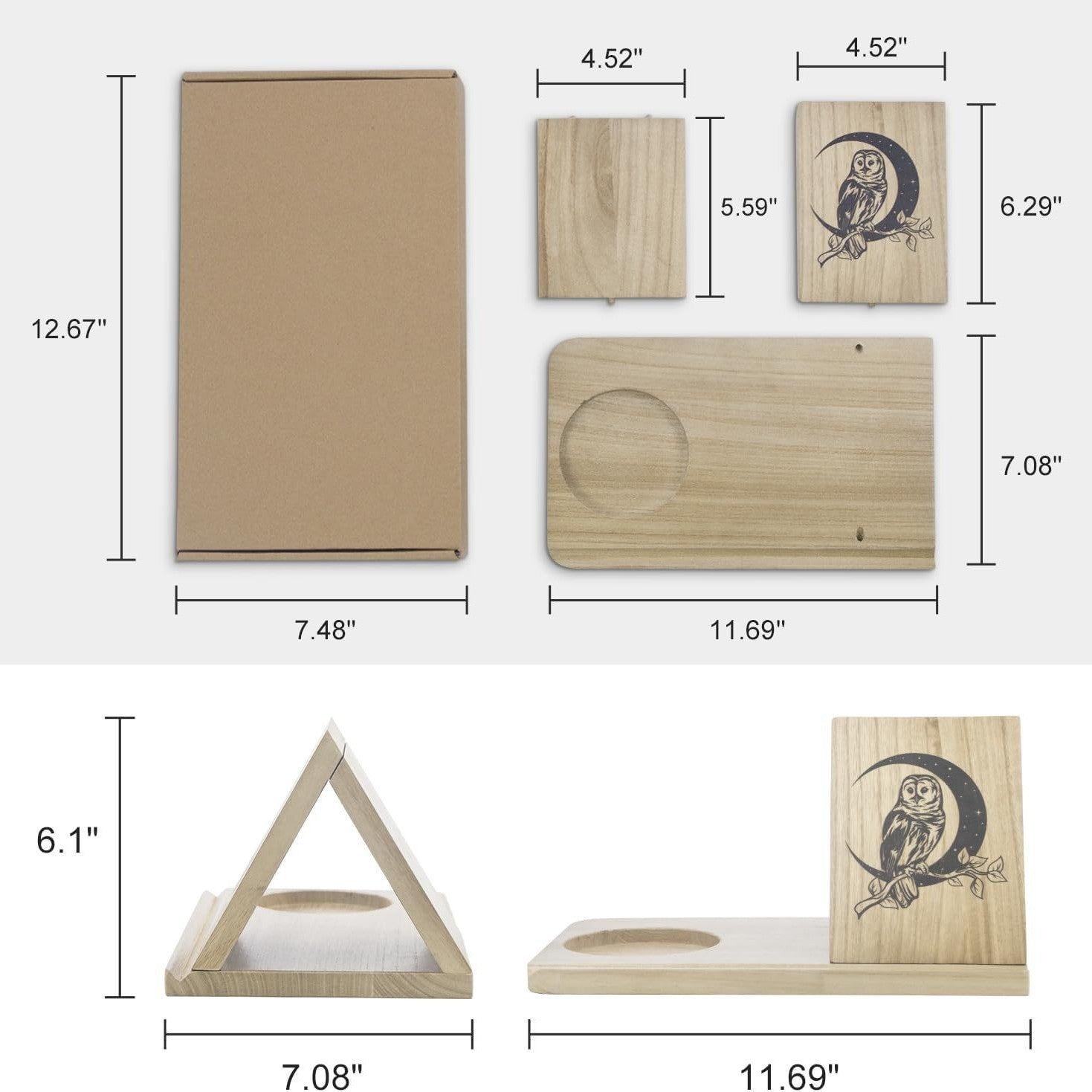 Wooden Triangular Desktop Organizer Book Stand and Cup Holder for Desks