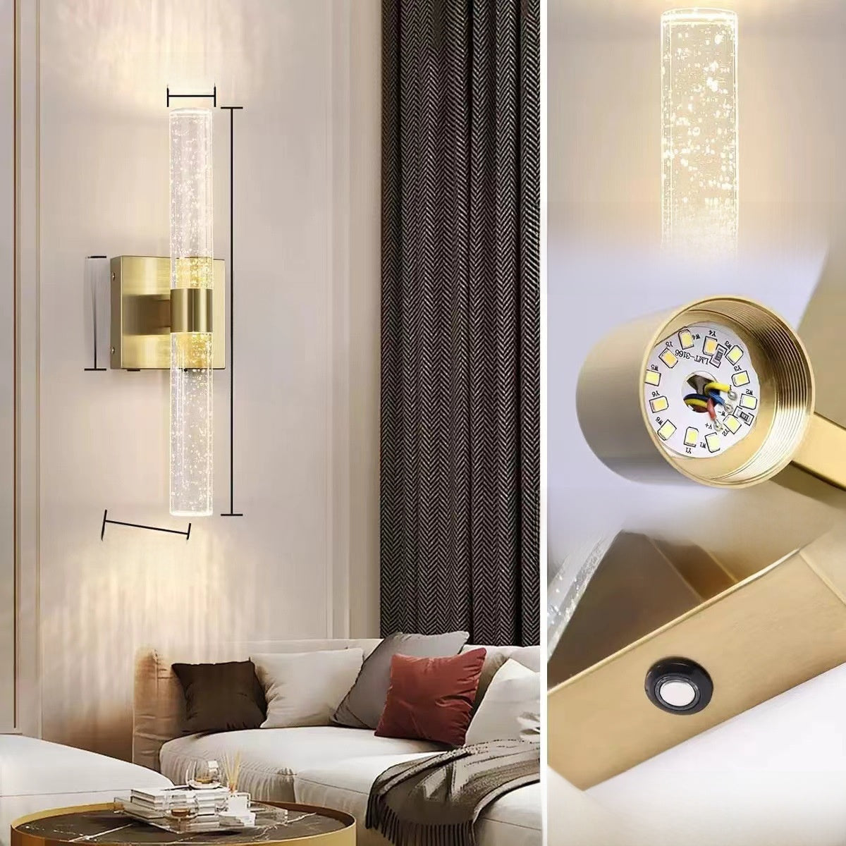 Magnetic Rechargeable Crystal Wall Lamp USB Light
