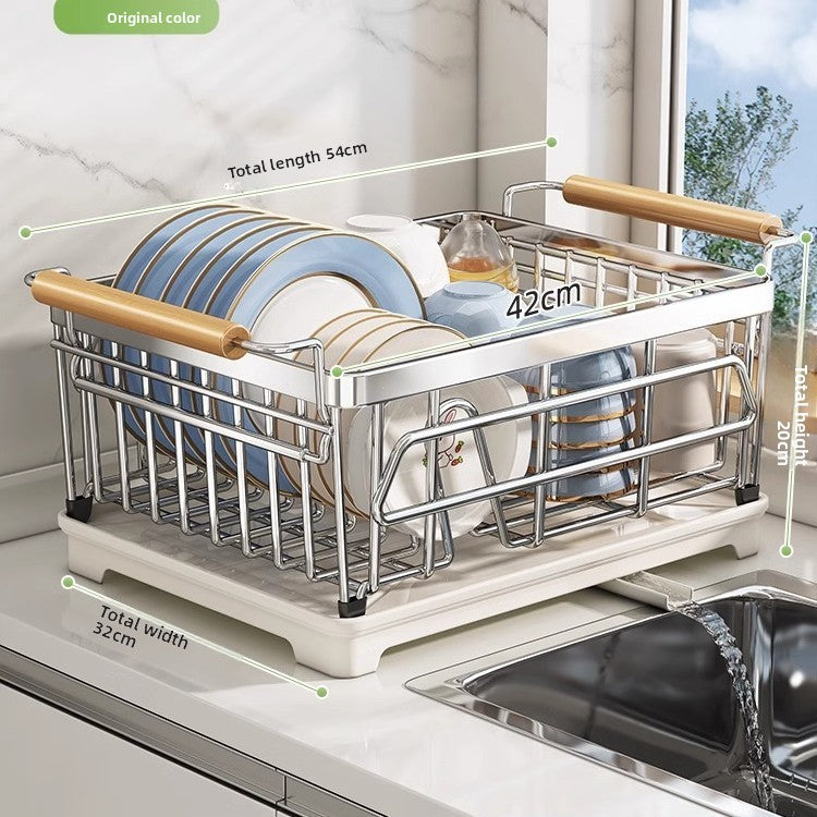 Stainless Steel Dish Drainer Rack Multifunctional Kitchen Sink Organizer