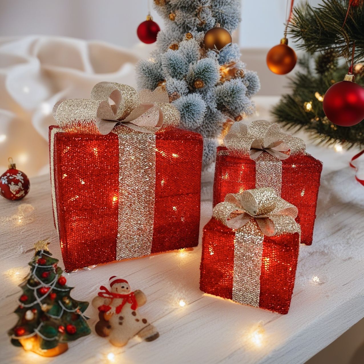Christmas Ornament Set Shatterproof Tree Baubles Holiday Decorations for Indoor Trees