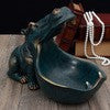 Hippo Statue Candy and Key Bowl Resin Entryway Home Decoration