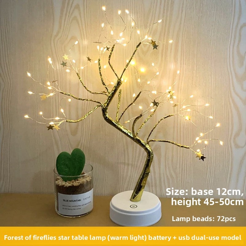LED Christmas Tree Light Touch Control Tabletop Tree Lamp Holiday Decoration for Desk and Shelf