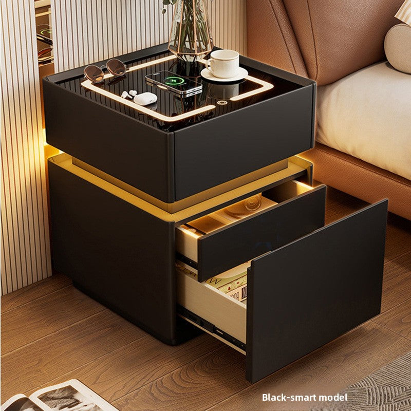 Smart Bedside Table with Wireless Charging Modern Nightstand Furniture