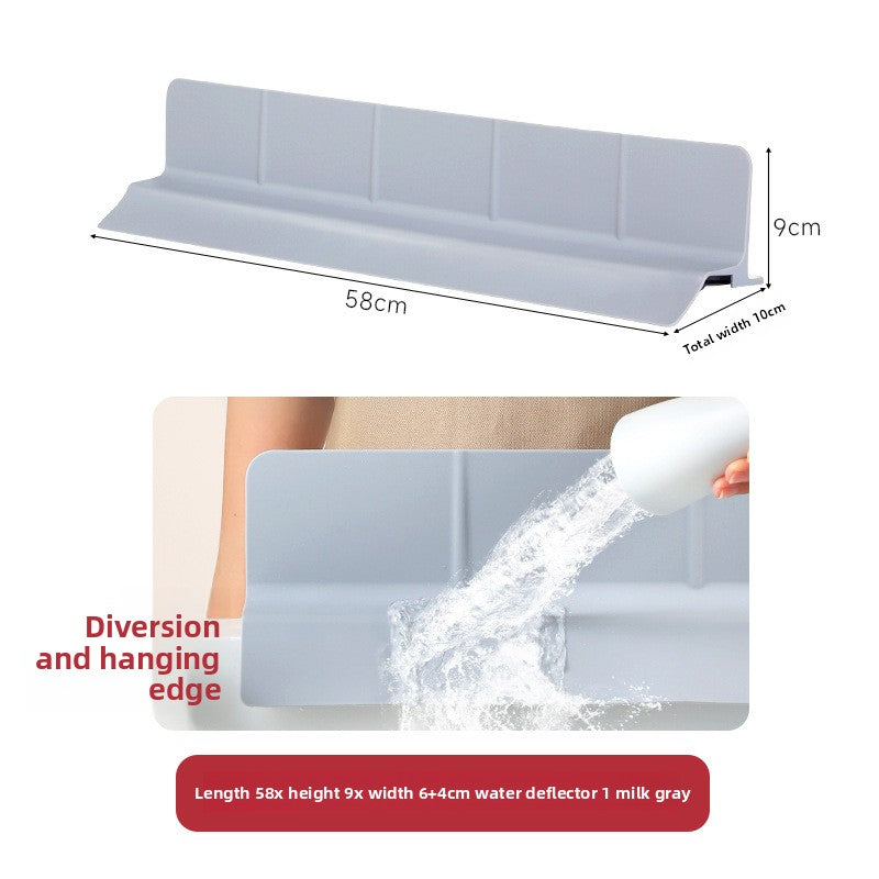 Silicone Sink Splash Guard Suction Cup Water Barrier for Bathroom