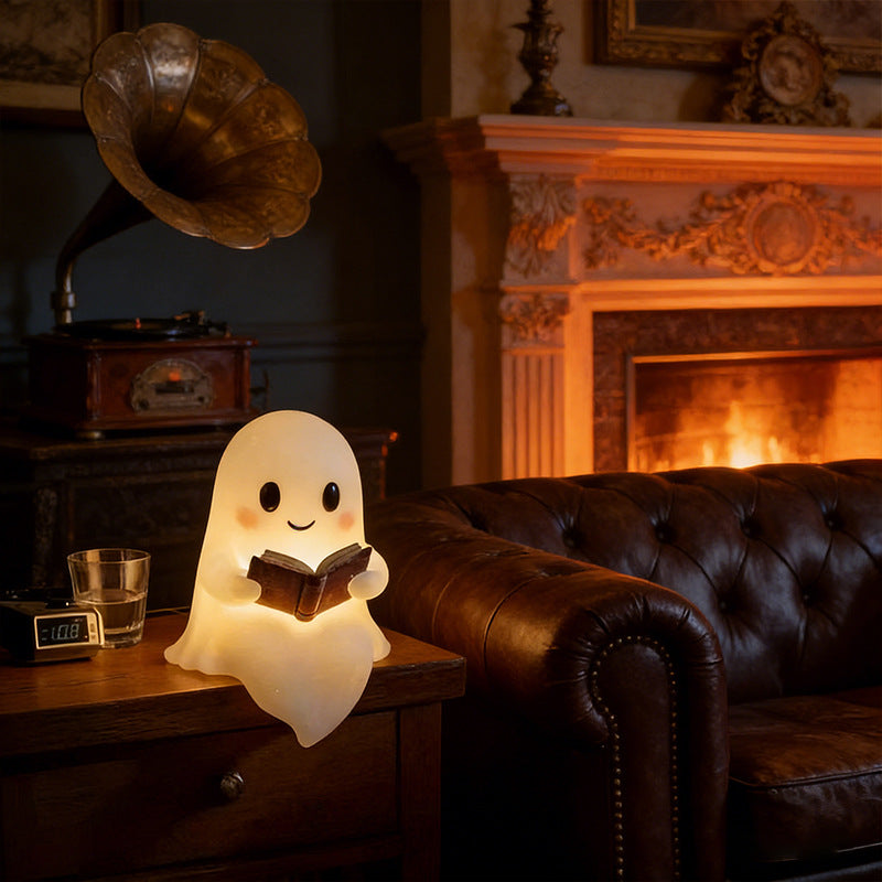 Halloween Ghost Reading Statue Resin Figurine Home Decoration