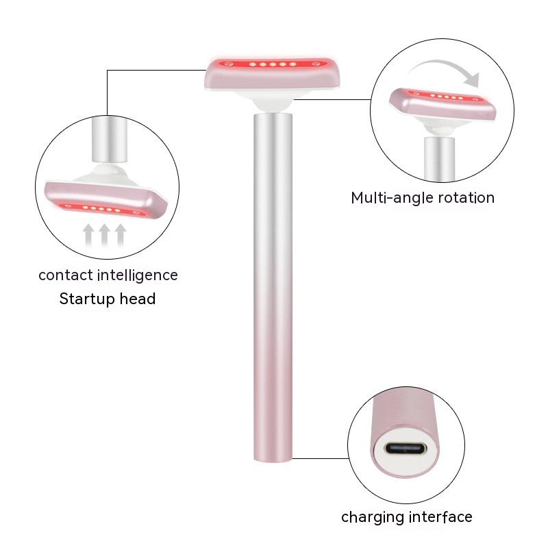 4-in-1 LED Facial Wand EMS Red Light Therapy Lighting Lamp