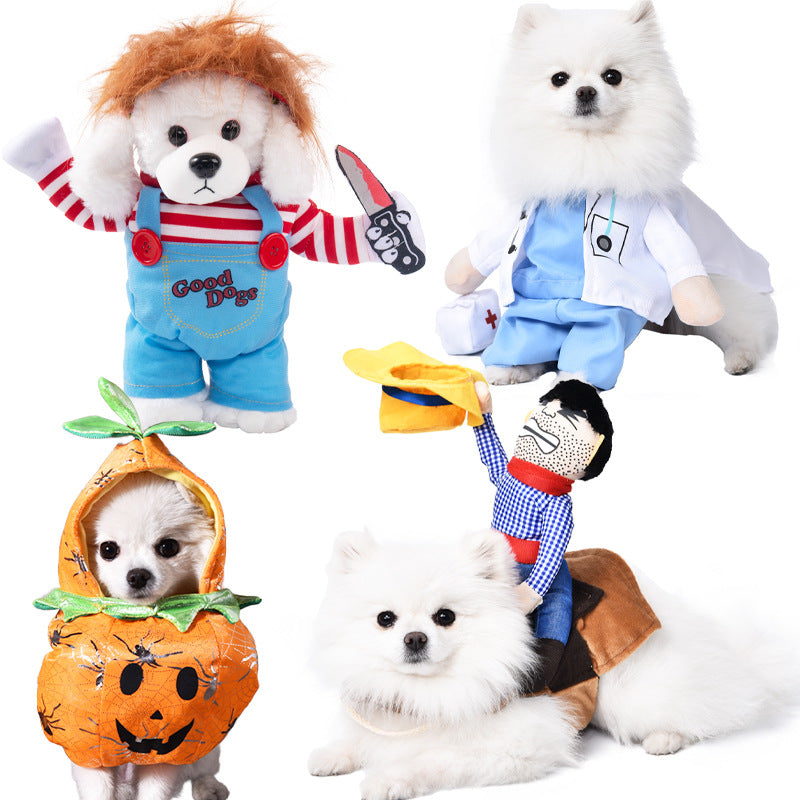 Funny Pet Halloween Costume for Dogs and Cats Adjustable Outfit for Small and Medium Pets