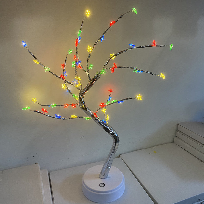 LED Christmas Tree Light Touch Control Tabletop Tree Lamp Holiday Decoration for Desk and Shelf