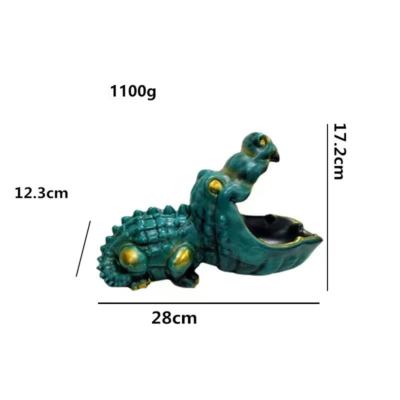 Hippo Statue Candy and Key Bowl Resin Entryway Home Decoration