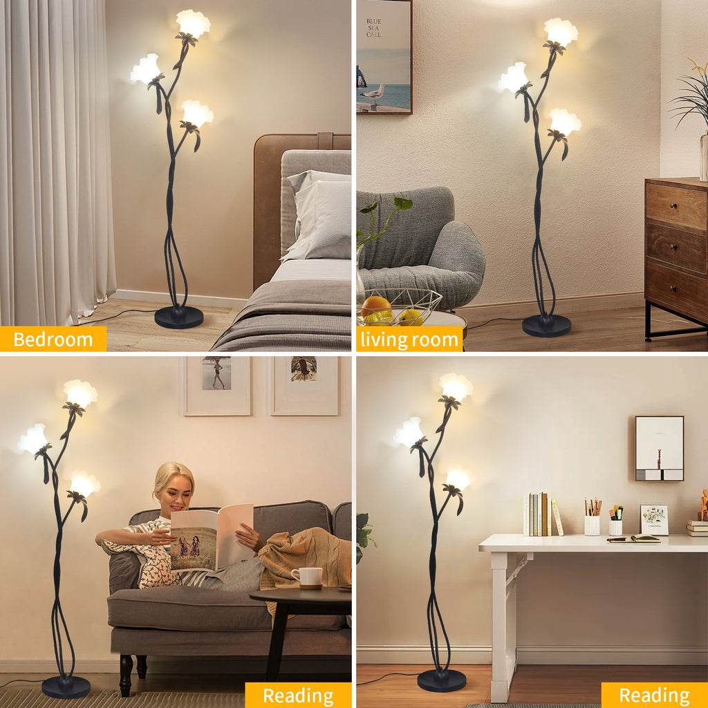 Acrylic Floor Lamp Modern LED Standing Light for Living Room Bedroom and Reading Corner