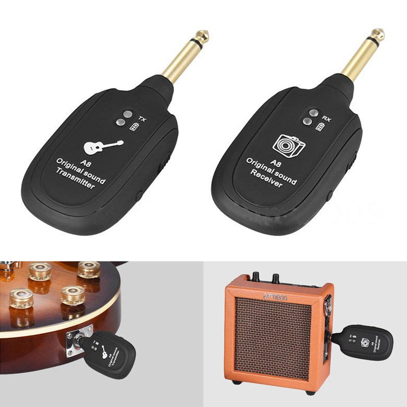 Wireless Guitar Transmission System A8 Rechargeable Instrument Transmitter