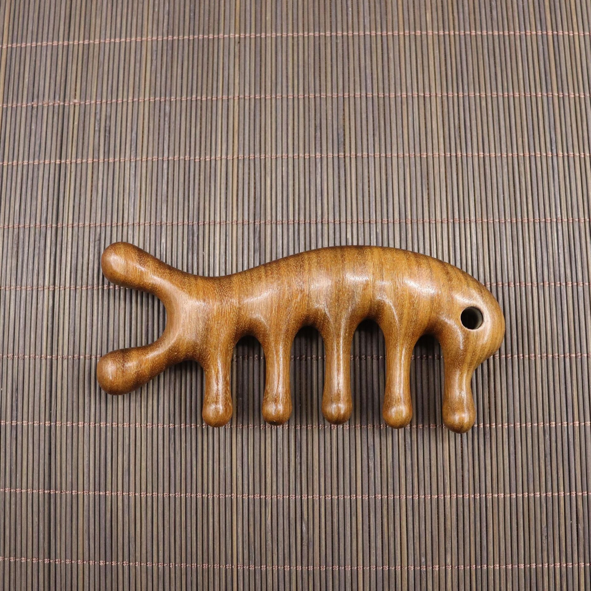 Sandalwood Scalp Massager Wooden Five Tooth Head Comb