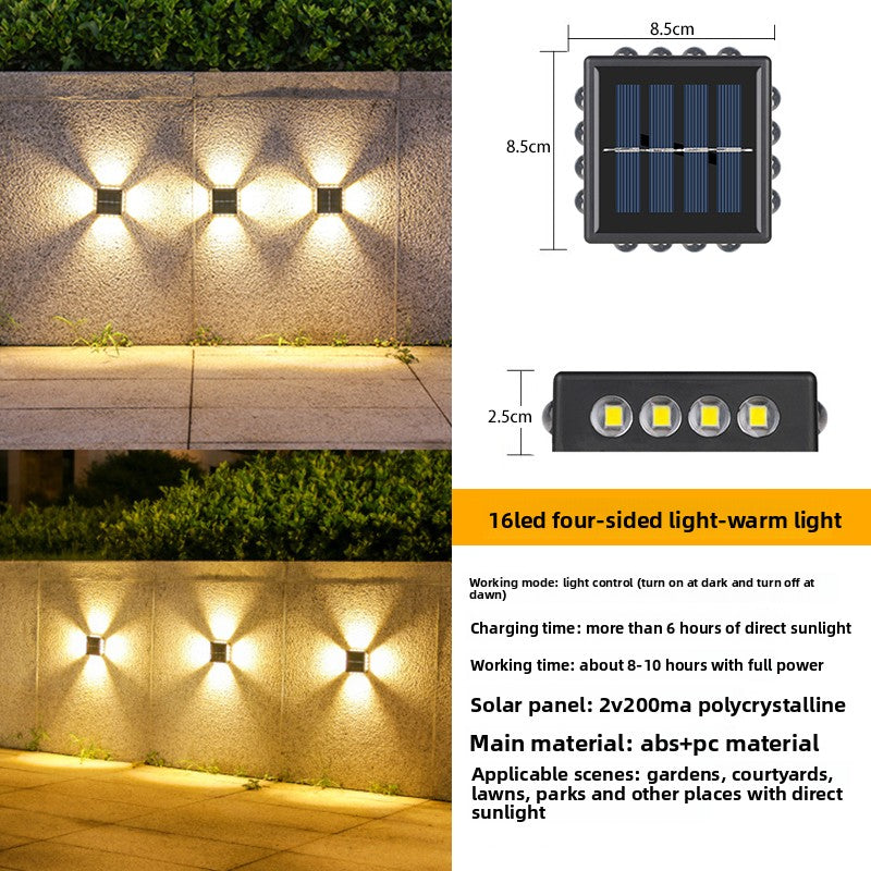 Solar Powered Outdoor Wall Light LED Illumination Lighting