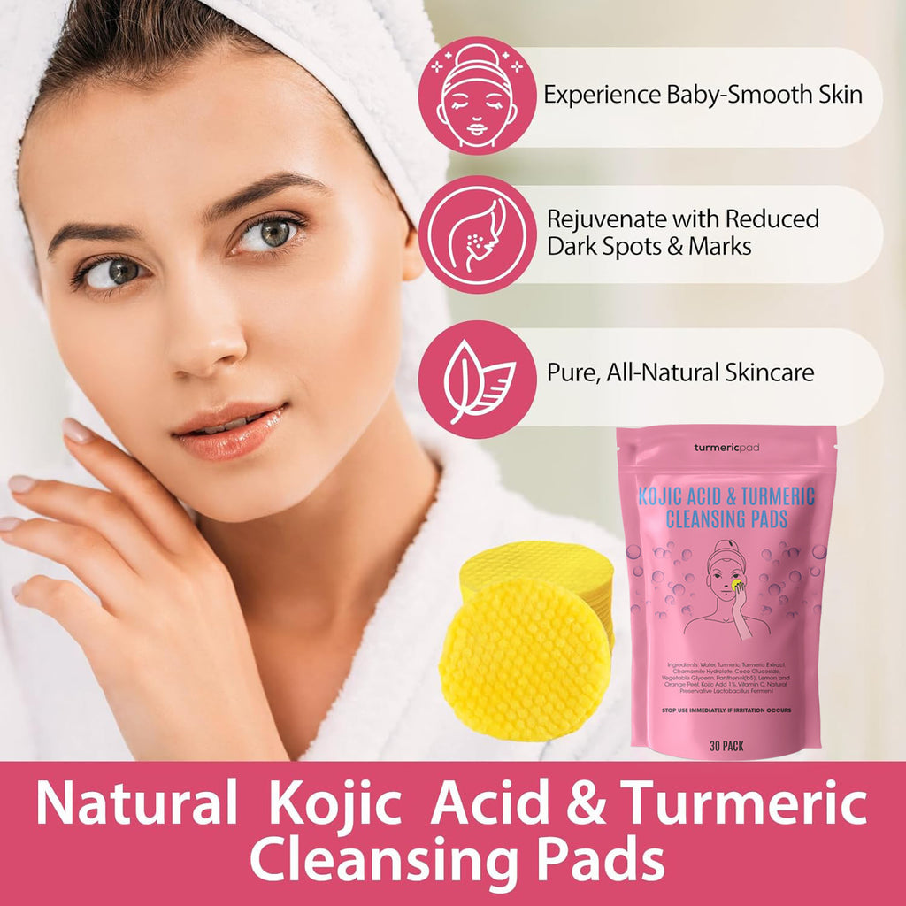 Turmeric and Kojic Acid Cleansing Pads Brightening Face and Body Pads