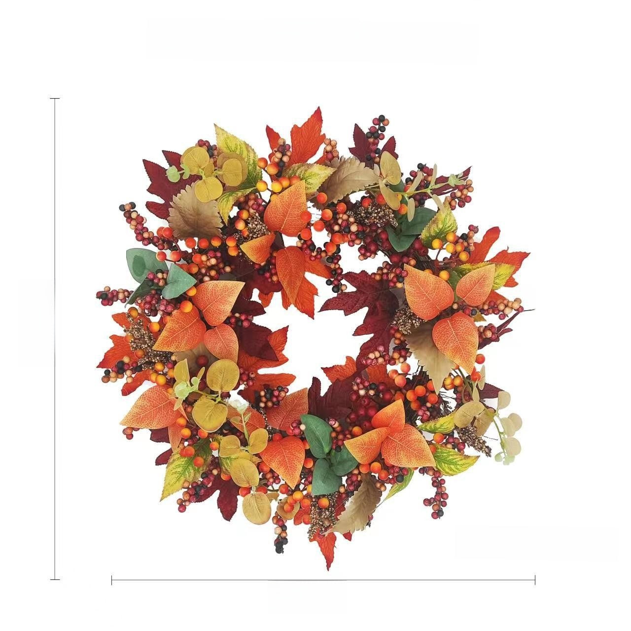 Autumn Wicker Wreath Red Berry Rattan Door Decoration