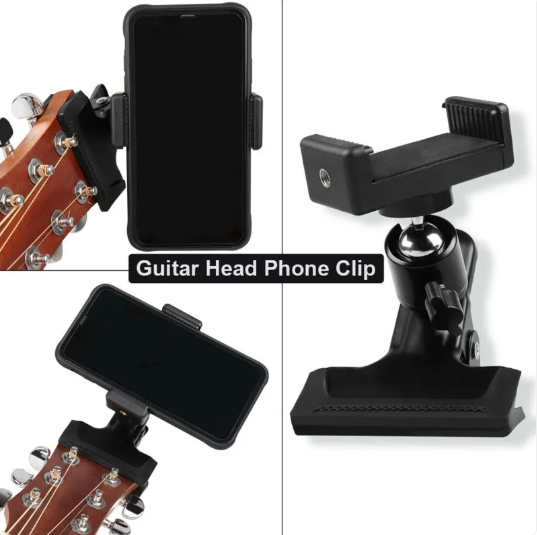 Phone Guitar Clip Stand Adjustable Instrument Mount for Recording
