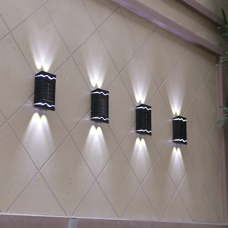 Solar Powered Outdoor Wall Light Up Down Illumination Lamp
