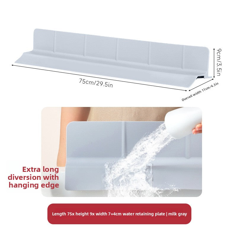 Silicone Sink Splash Guard Suction Cup Water Barrier for Bathroom