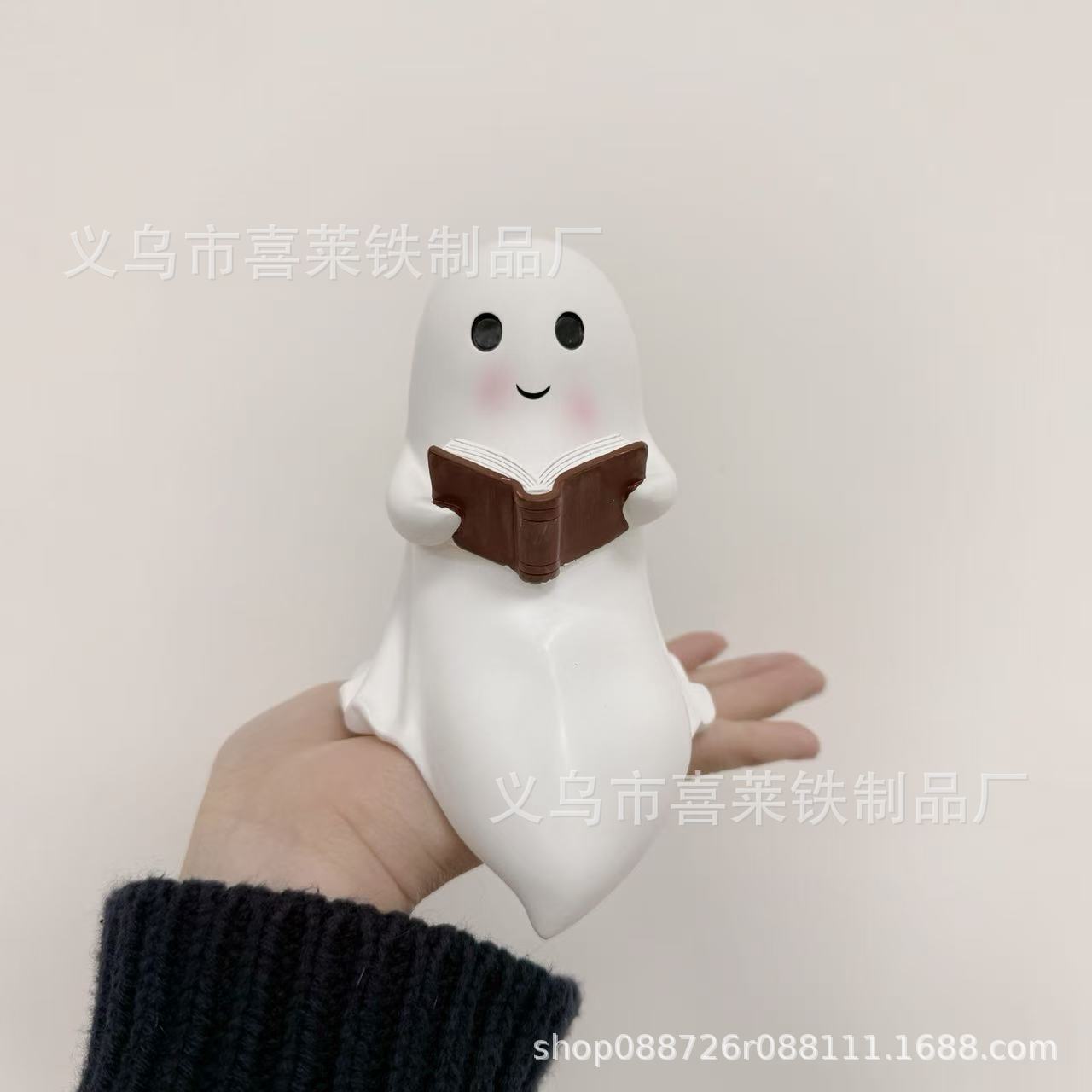 Halloween Ghost Reading Statue Resin Figurine Home Decoration