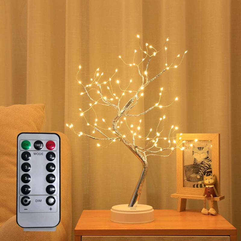 LED Christmas Tree Light Touch Control Tabletop Tree Lamp Holiday Decoration for Desk and Shelf