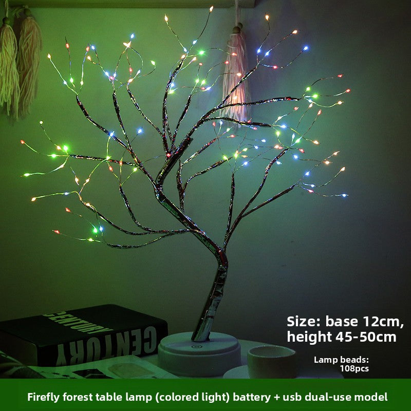 LED Christmas Tree Light Touch Control Tabletop Tree Lamp Holiday Decoration for Desk and Shelf