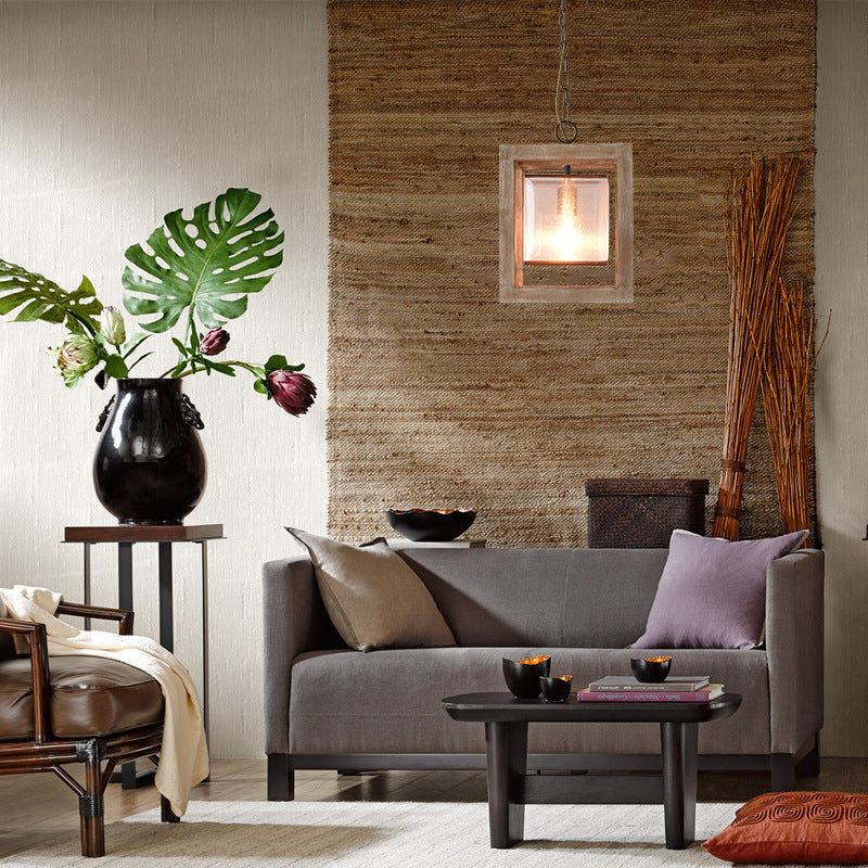 Decorative Wood Chandelier LED Light Lighting Solid Lamp