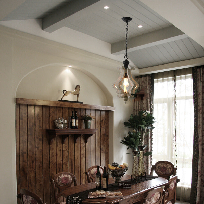 Decorative Wood Chandelier LED Light Lighting Solid Lamp