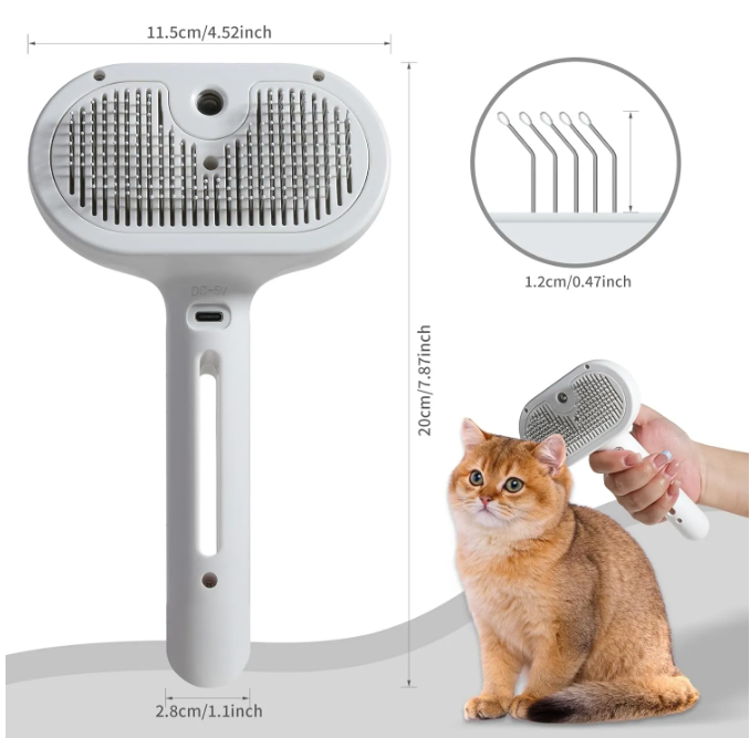 Pet Hair Spray Brush Dog and Cat Grooming Brush with Water Spray