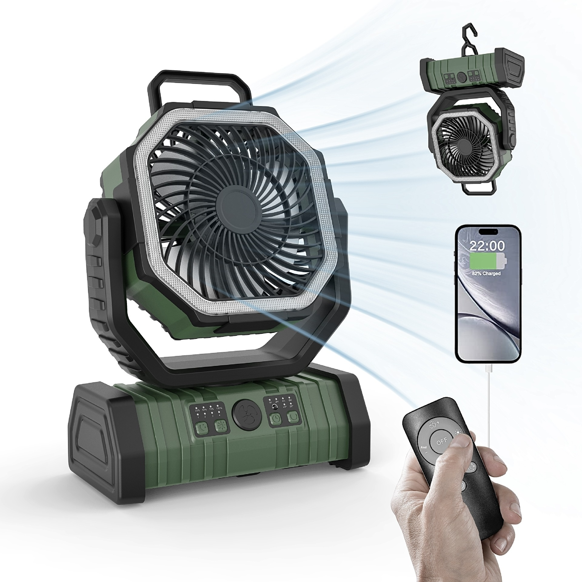 Outdoor Household Power Bank LED Light Camping Fan Lighting