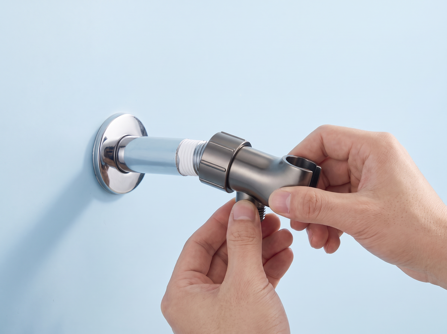 Screw on the bracket by hand