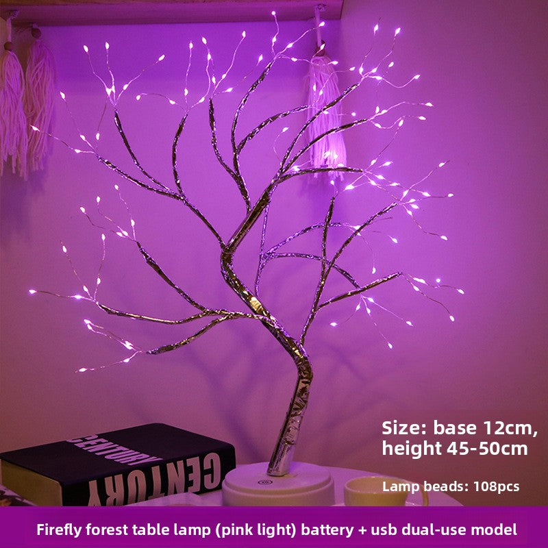 LED Christmas Tree Light Touch Control Tabletop Tree Lamp Holiday Decoration for Desk and Shelf