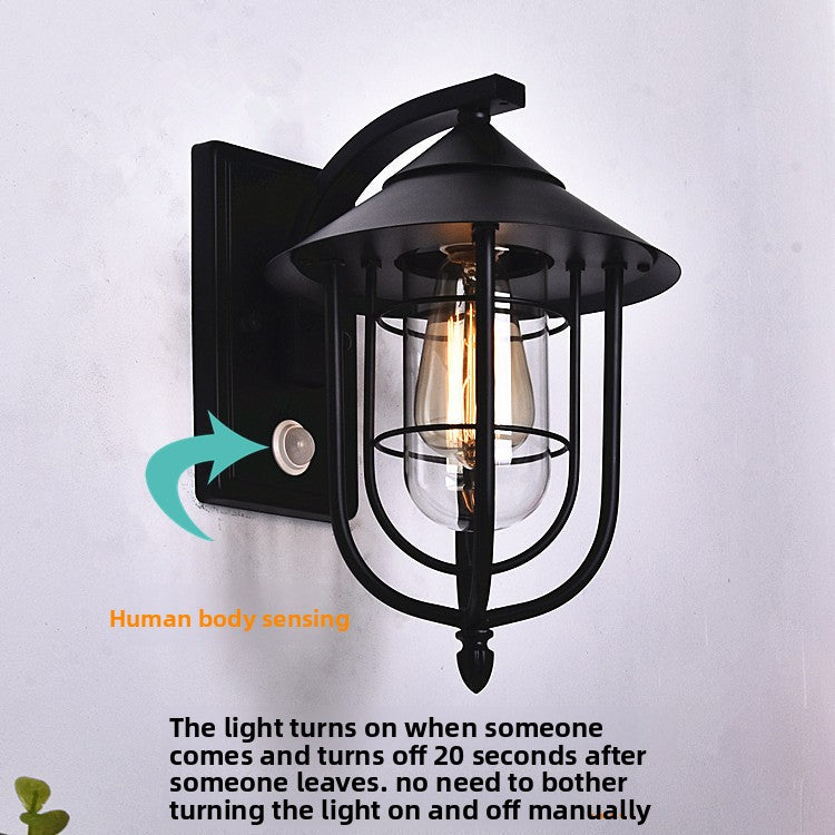 Nordic Outdoor Human Sensor Wall Light Waterproof Retro LED