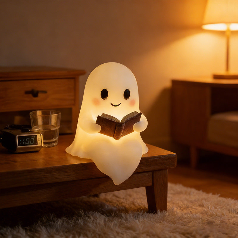 Halloween Ghost Reading Statue Resin Figurine Home Decoration