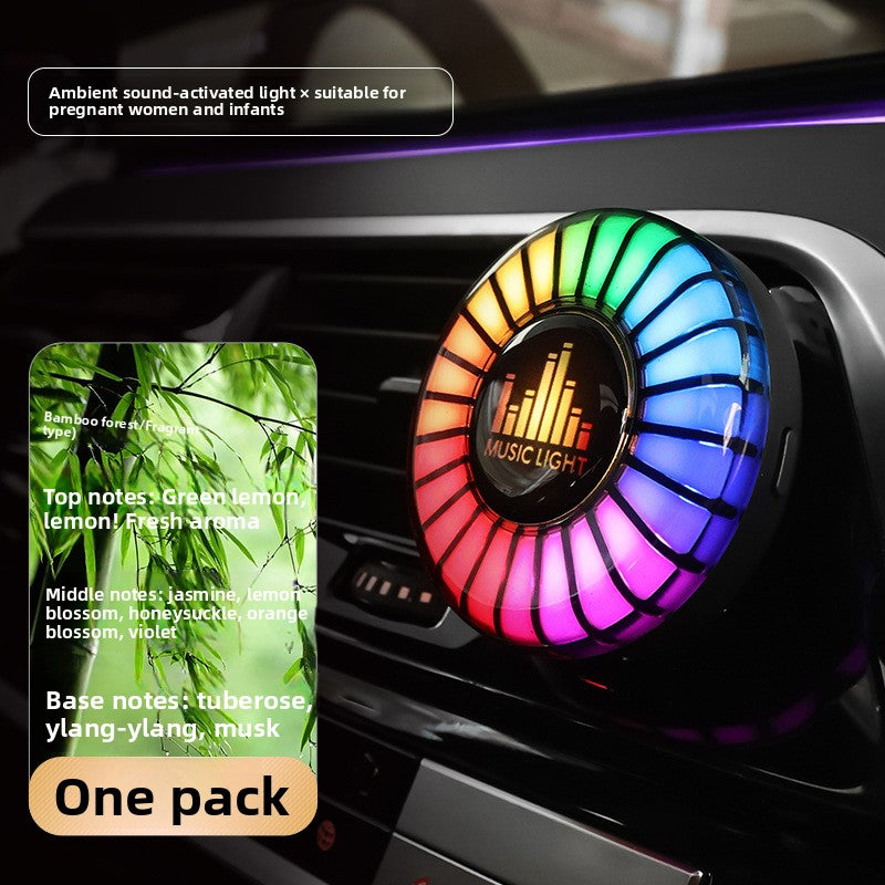 USB Car Air Vent RGB Music Rhythm Light Rechargeable Lamp
