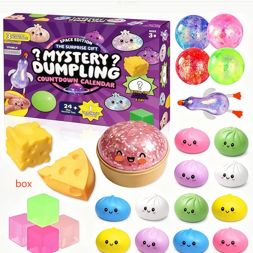 Steamed Bun Squishy Countdown Calendar Desk Fidget Gift
