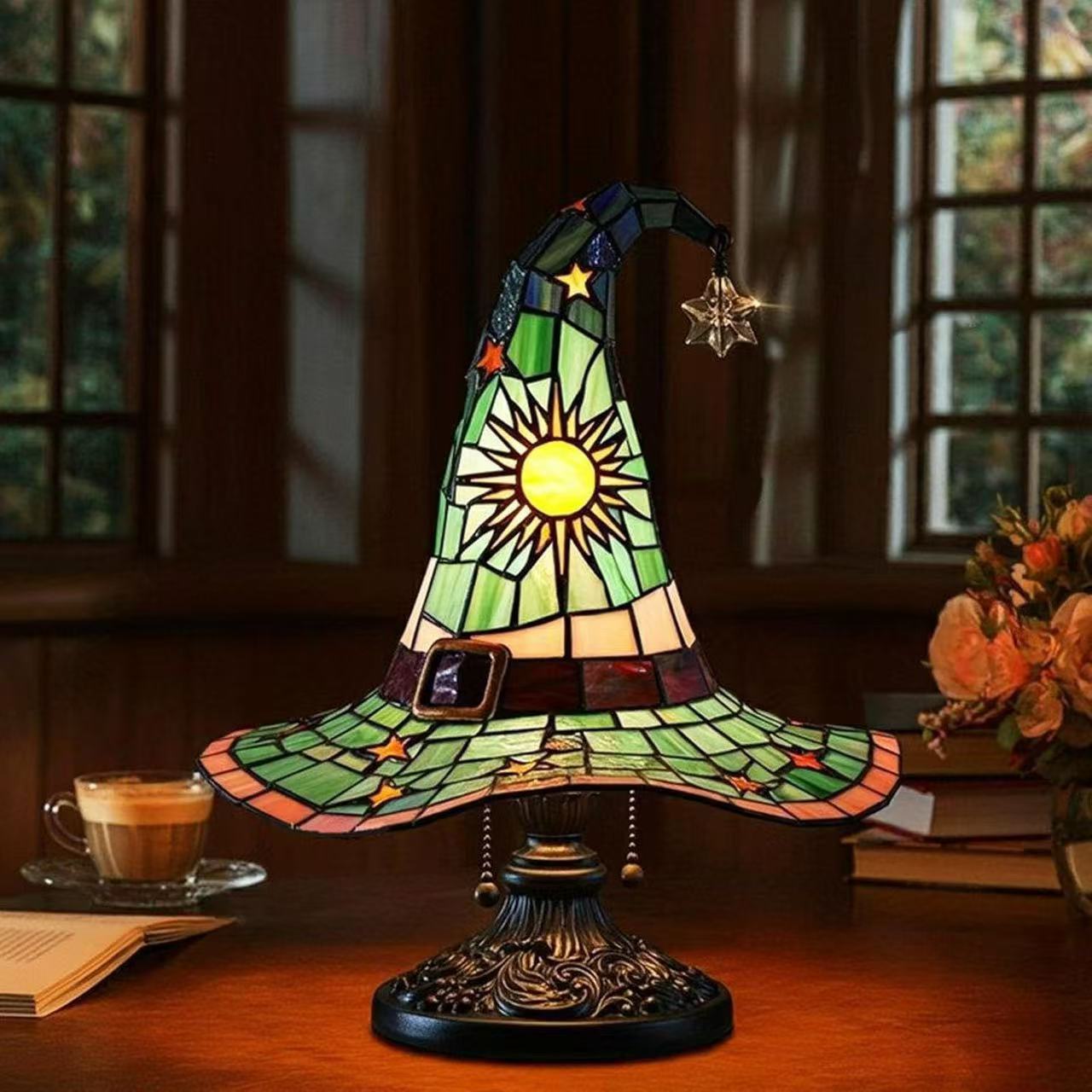 Witch Hat Lamp LED USB Night Light Magic Resin Ornament