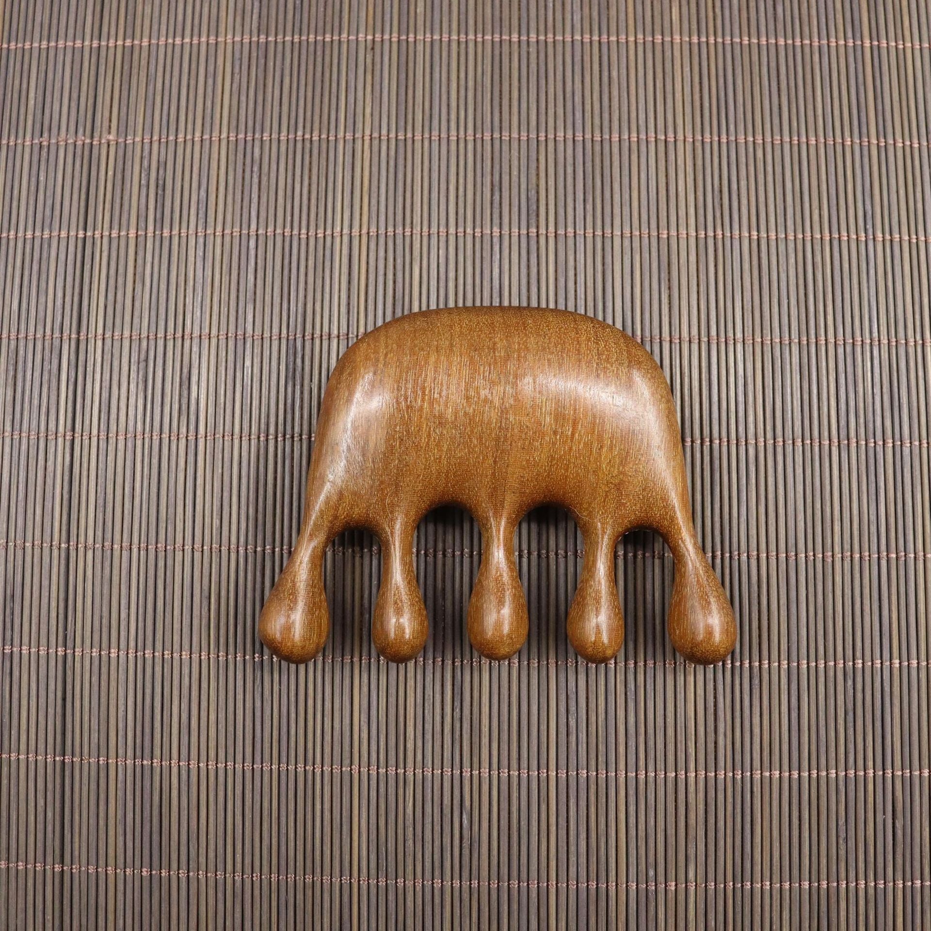 Sandalwood Scalp Massager Wooden Five Tooth Head Comb