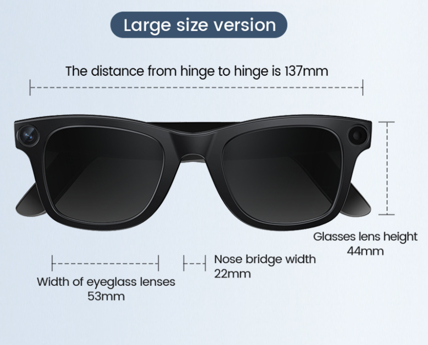 AI Camera Smart Glasses Hands Free Photo and Video Recording