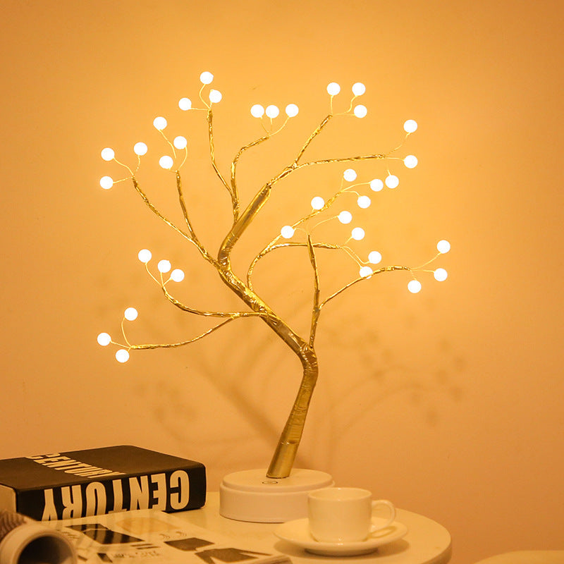LED Christmas Tree Light Touch Control Tabletop Tree Lamp Holiday Decoration for Desk and Shelf