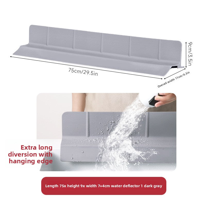 Silicone Sink Splash Guard Suction Cup Water Barrier for Bathroom