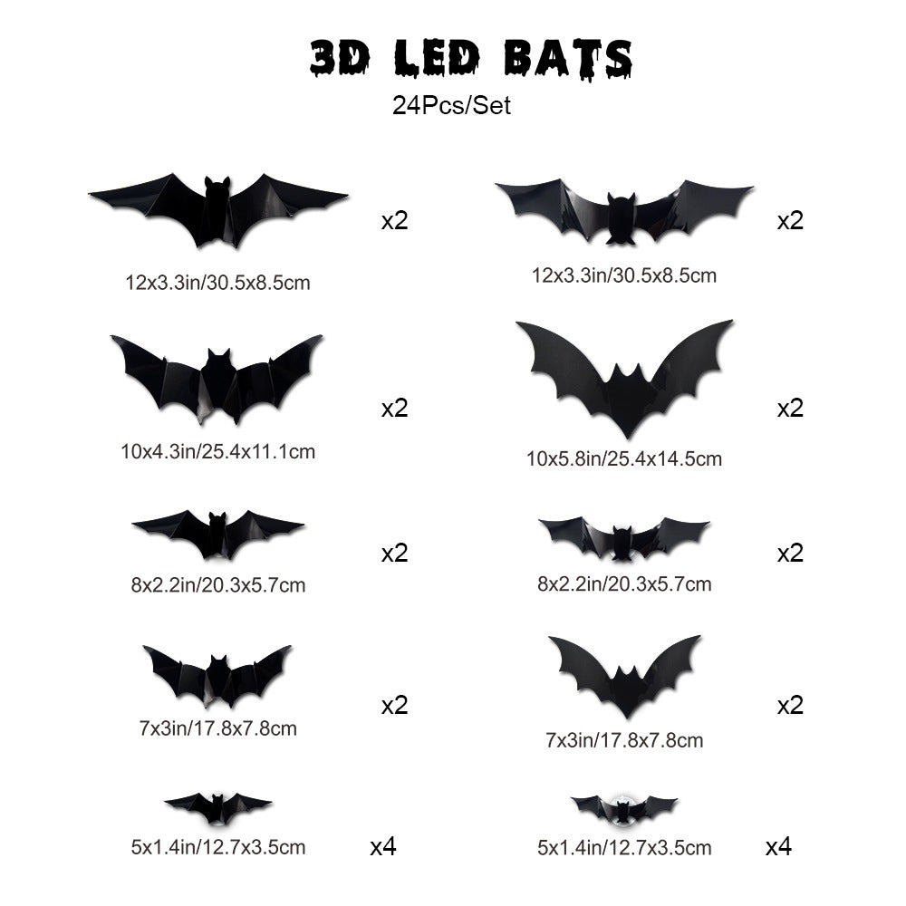 Halloween LED Wall Stickers Light Up Window Decorations Spooky Indoor Party Decor