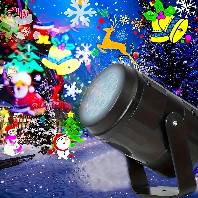 Snowflake Projector Light Rotating Christmas Projection Lamp for Indoor Ceiling and Wall