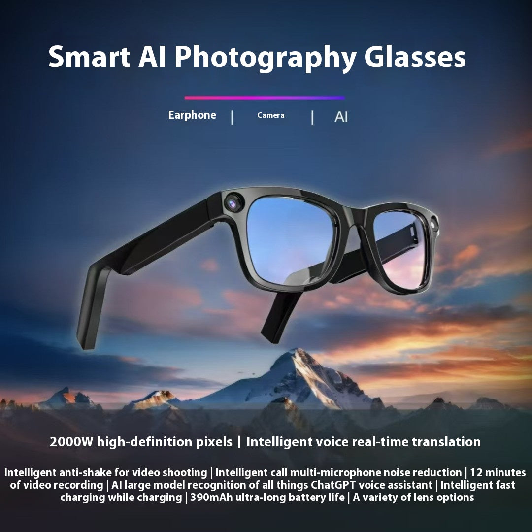 AI Camera Smart Glasses Hands Free Photo and Video Recording