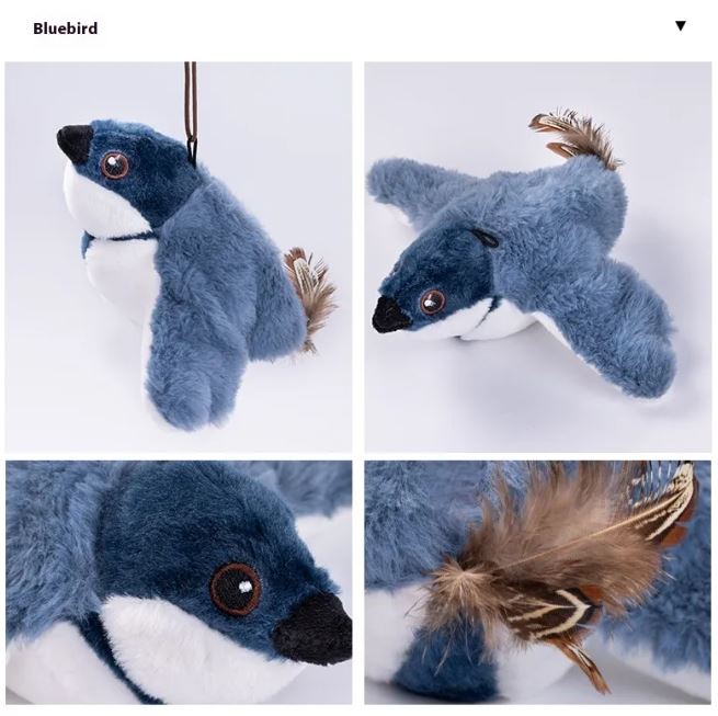 Flapping Bird Cat Toy Interactive Feather Teaser for Indoor Cats
