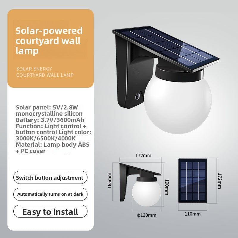 Solar Powered Outdoor Wall Light Lamp