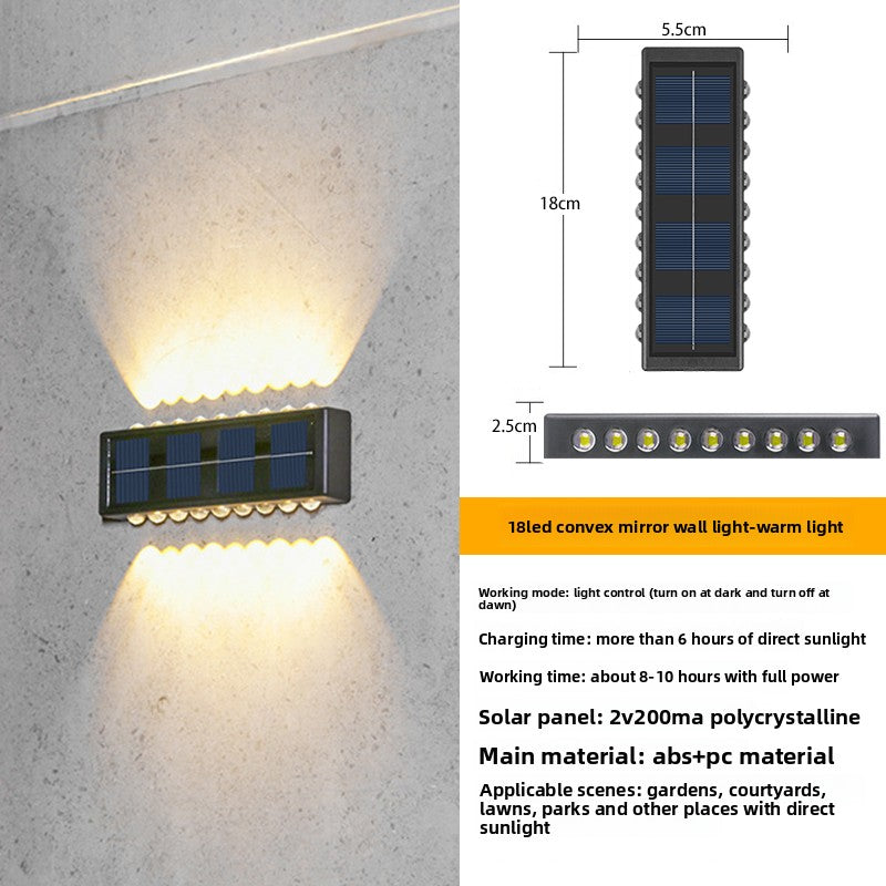 Solar Powered Outdoor Wall Light LED Illumination Lighting