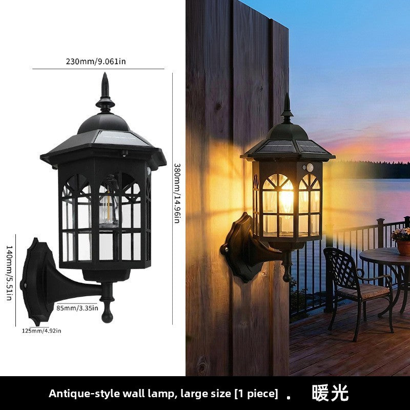 Solar Powered Outdoor Wall Light Motion Sensor Lamp