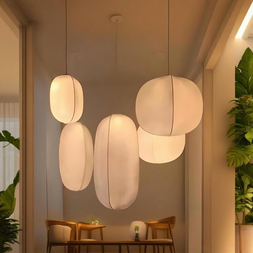 Song Style Silk Pendant Light Lamp