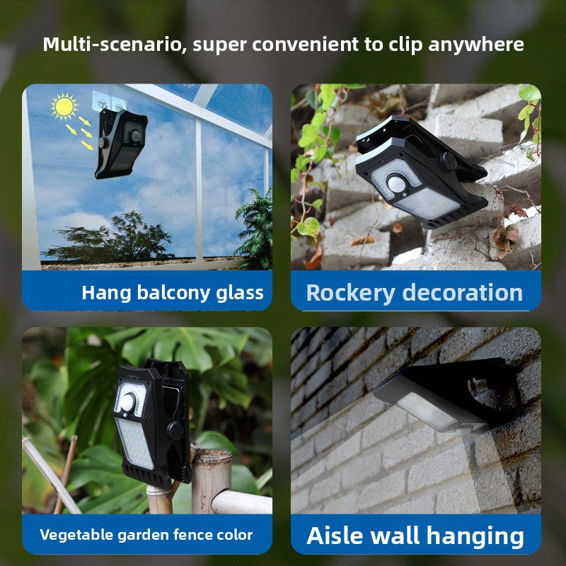 Solar Powered Motion Sensor Outdoor Wall Light Lamp
